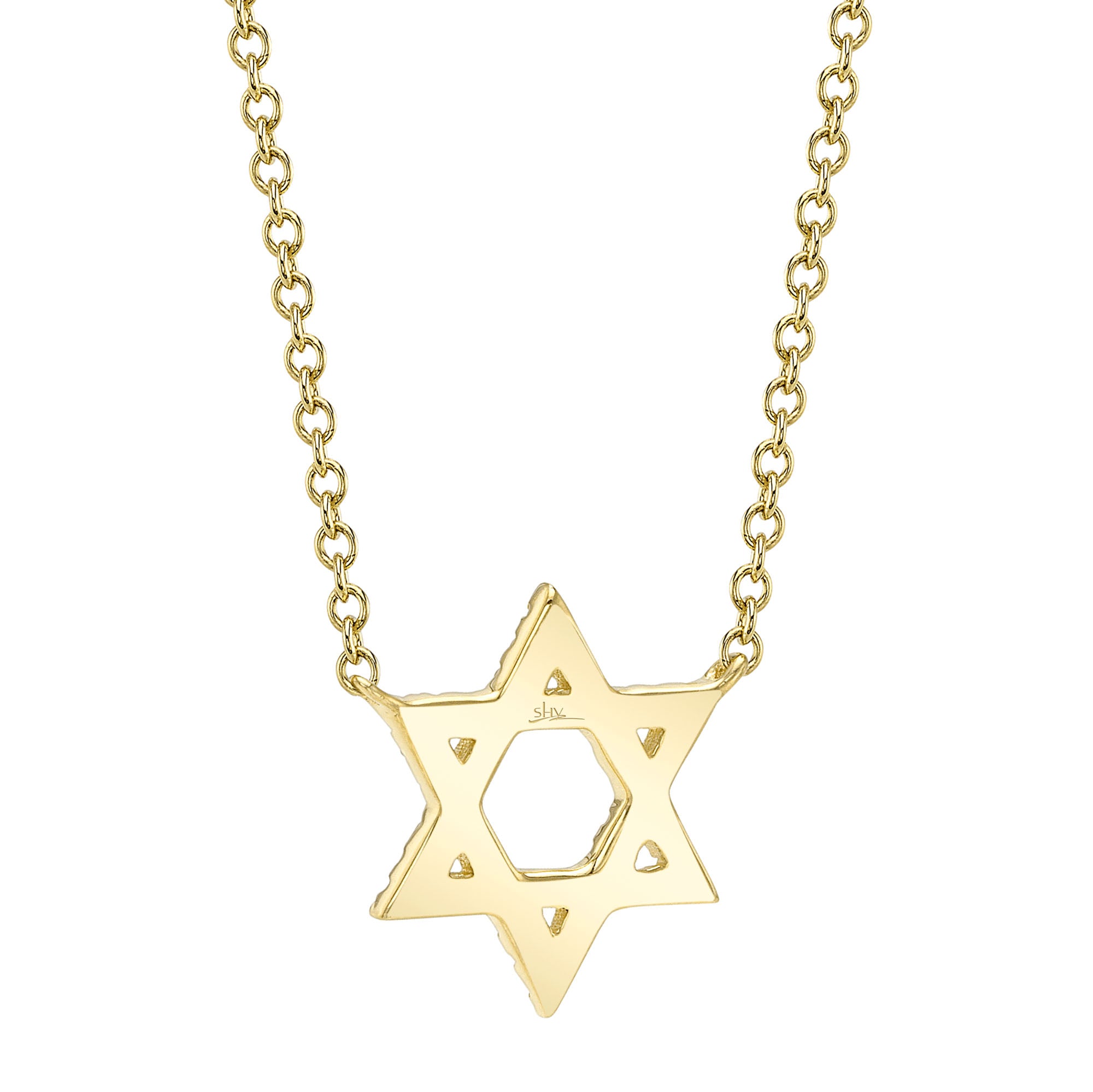 0.11CT 14K Y/G DIAMOND STAR OF DAVID NECKLACE