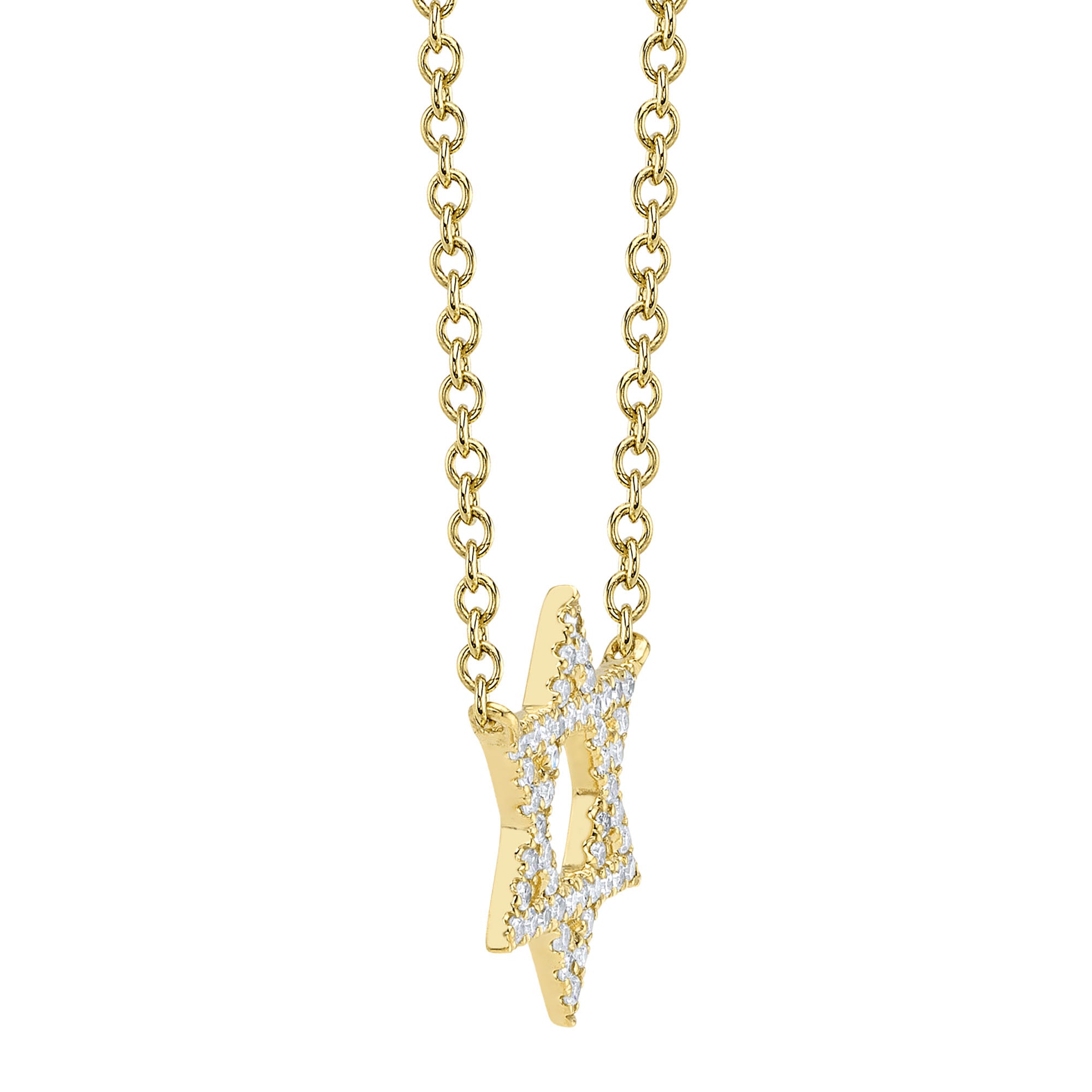 0.11CT 14K Y/G DIAMOND STAR OF DAVID NECKLACE