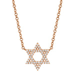0.11CT 14K R/G DIAMOND STAR OF DAVID NECKLACE