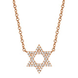 0.11CT 14K R/G DIAMOND STAR OF DAVID NECKLACE