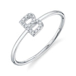 0.06CT 14K W/G DIAMOND LADYS RING - INITIAL B