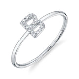 0.06CT 14K W/G DIAMOND LADYS RING - INITIAL B