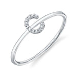 0.04CT 14K W/G DIAMOND LADYS RING - INITIAL C