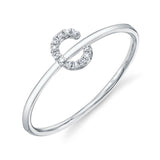 0.04CT 14K W/G DIAMOND LADYS RING - INITIAL C