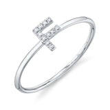 0.04CT 14K W/G DIAMOND LADYS RING - INITIAL F