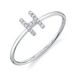 0.05CT 14K W/G DIAMOND LADYS RING - INITIAL H