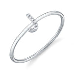 0.03CT 14K W/G DIAMOND LADYS RING - INITIAL J