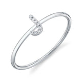 0.03CT 14K W/G DIAMOND LADYS RING - INITIAL J
