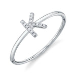 0.05CT 14K W/G DIAMOND LADYS RING - INITIAL K