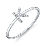 0.05CT 14K W/G DIAMOND LADYS RING - INITIAL K