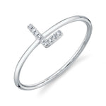 0.03CT 14K W/G DIAMOND LADYS RING - INITIAL L