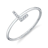 0.03CT 14K W/G DIAMOND LADYS RING - INITIAL L