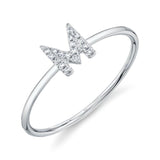 0.05CT 14K W/G DIAMOND LADYS RING - INITIAL M