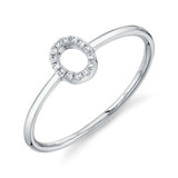 0.04CT 14K W/G DIAMOND LADYS RING - INITIAL O