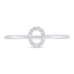 0.04CT 14K W/G DIAMOND LADYS RING - INITIAL O
