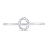 0.04CT 14K W/G DIAMOND LADYS RING - INITIAL O