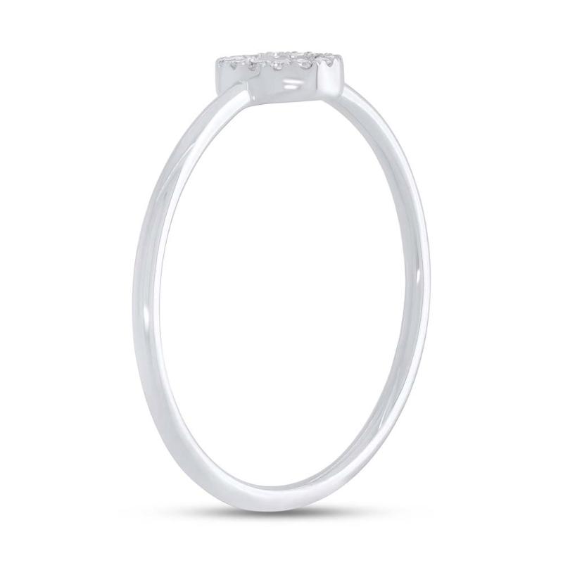 0.04CT 14K W/G DIAMOND LADYS RING - INITIAL O