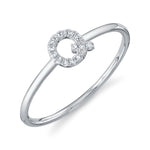 0.04CT 14K W/G DIAMOND LADYS RING - INITIAL Q