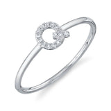0.04CT 14K W/G DIAMOND LADYS RING - INITIAL Q