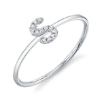 0.04CT 14K W/G DIAMOND LADYS RING - INITIAL S