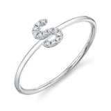 0.04CT 14K W/G DIAMOND LADYS RING - INITIAL S