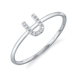 0.04CT 14K W/G DIAMOND LADYS RING - INITIAL U