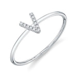0.04CT 14K W/G DIAMOND LADYS RING - INITIAL V