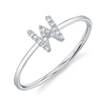 0.05CT 14K W/G DIAMOND LADYS RING - INITIAL W