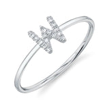 0.05CT 14K W/G DIAMOND LADYS RING - INITIAL W