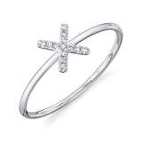 0.05CT 14K W/G DIAMOND LADYS RING - INITIAL X