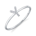 0.03CT 14K W/G DIAMOND LADYS RING - INITIAL Y
