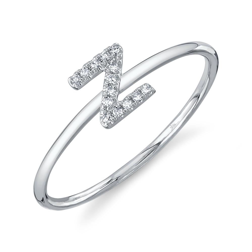 0.05CT 14K W/G DIAMOND LADYS RING - INITIAL Z