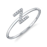 0.05CT 14K W/G DIAMOND LADYS RING - INITIAL Z