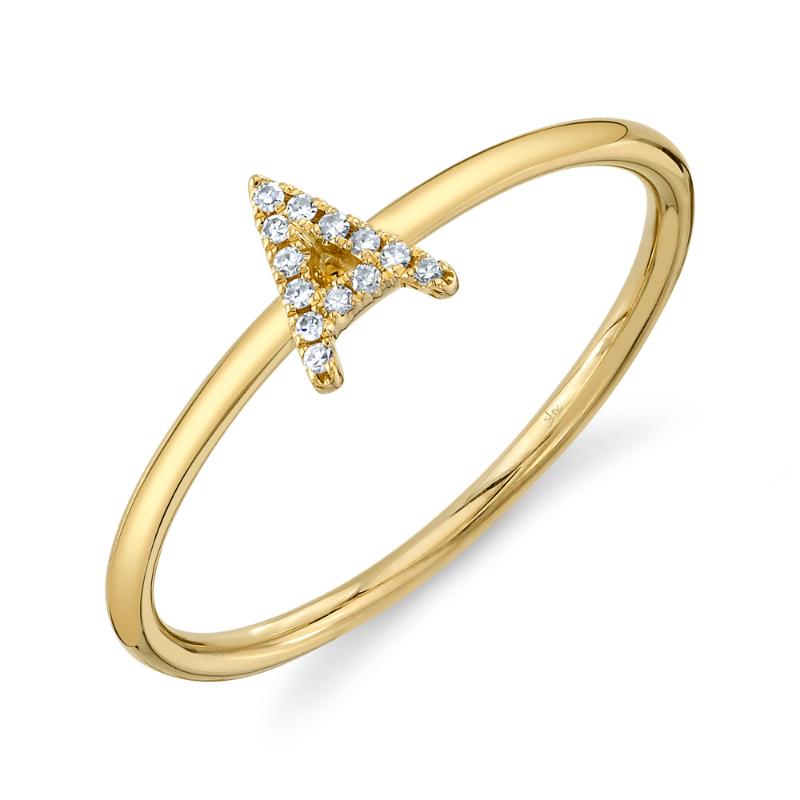 0.04CT 14K Y/G DIAMOND LADYS RING - INITIAL A