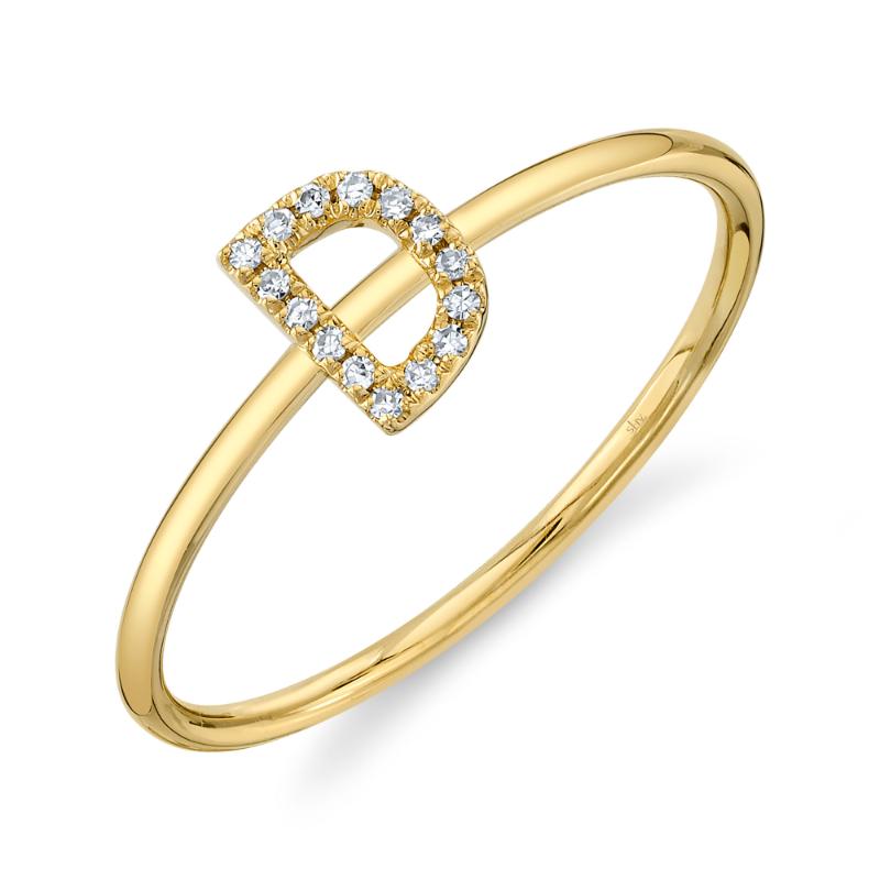 0.05CT 14K Y/G DIAMOND LADYS RING - INITIAL D