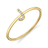 0.03CT 14K Y/G DIAMOND LADYS RING - INITIAL J