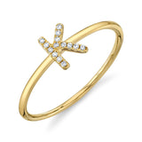 0.05CT 14K Y/G DIAMOND LADYS RING - INITIAL K