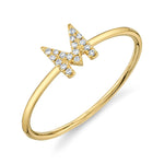 0.05CT 14K Y/G DIAMOND LADYS RING - INITIAL M