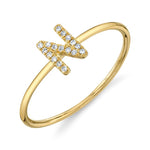 0.05CT 14K Y/G DIAMOND LADYS RING - INITIAL N