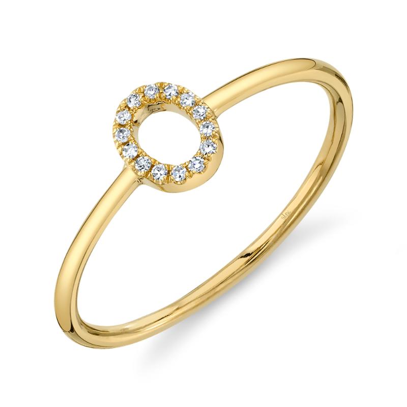 0.04CT 14K Y/G DIAMOND LADYS RING - INITIAL O