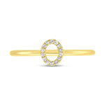 0.04CT 14K Y/G DIAMOND LADYS RING - INITIAL O