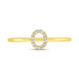 0.04CT 14K Y/G DIAMOND LADYS RING - INITIAL O