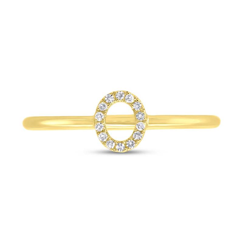0.04CT 14K Y/G DIAMOND LADYS RING - INITIAL O