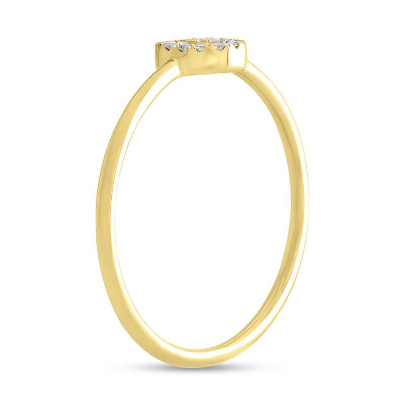 0.04CT 14K Y/G DIAMOND LADYS RING - INITIAL O