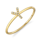 0.03CT 14K Y/G DIAMOND LADYS RING - INITIAL Y