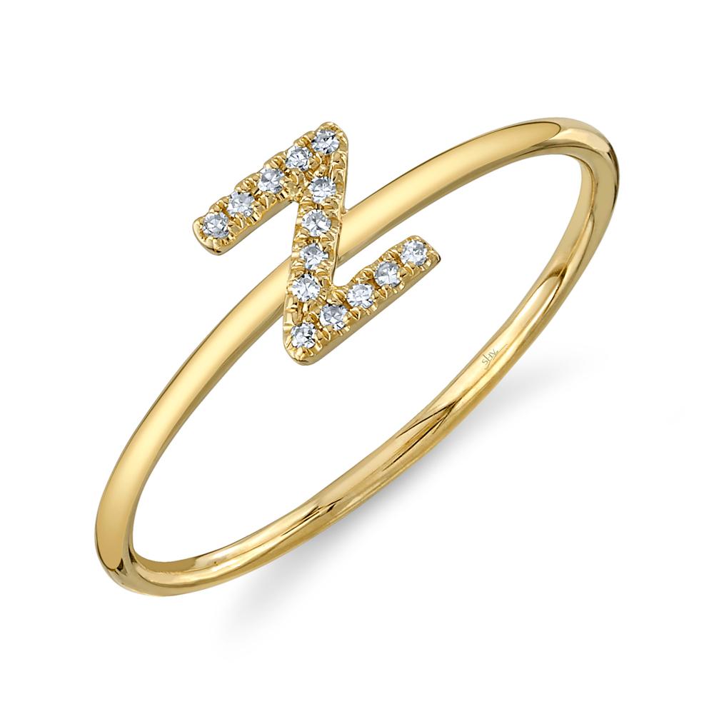 0.05CT 14K Y/G DIAMOND LADYS RING - INITIAL Z