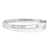 0.42CT 14K W/G DIAMOND BEZEL SLIDER BANGLE