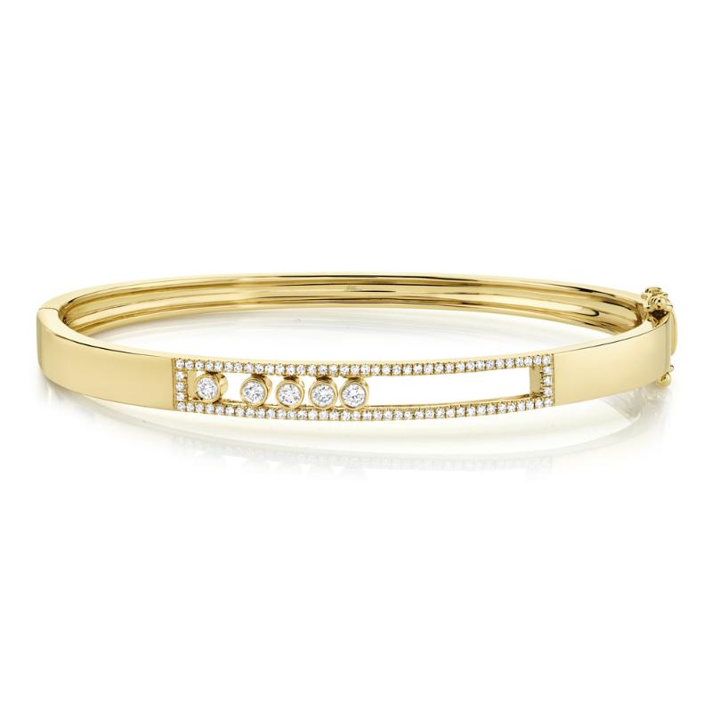 0.42CT 14K Y/G DIAMOND BEZEL SLIDER BANGLE