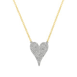 0.21CT 14K2T Y/W DIAMOND PAVE HEART NECKLACE