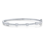 0.52CT 14K W/G DIAMOND BAGUETTE BANGLE